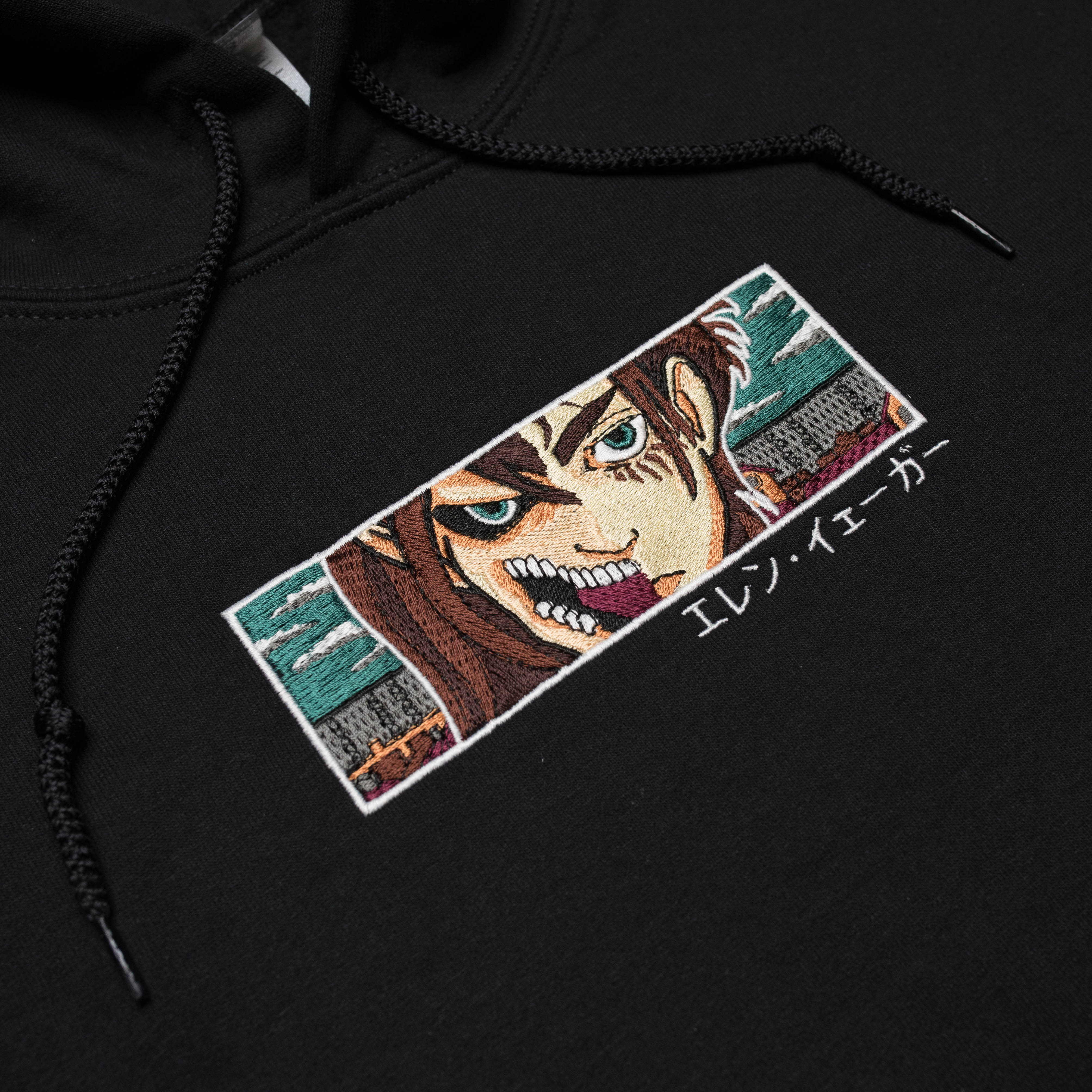 Eren Yeager Attack on Titan Embroidered Hoodie - Image 3